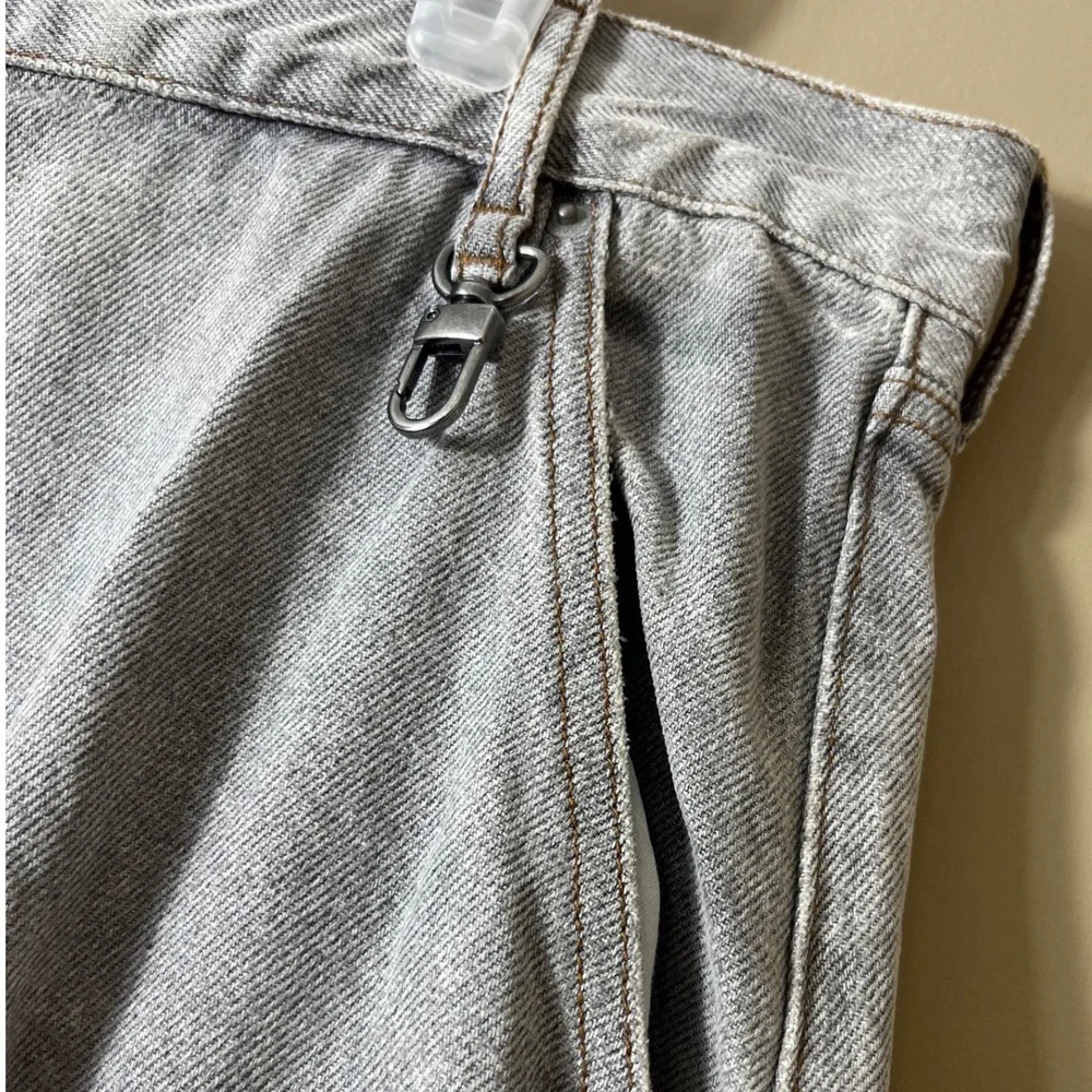 PacSun Baggy Cargo Jeans 34x32 Grey Denim Skater Gorpcore Y2K Streetwear Pant